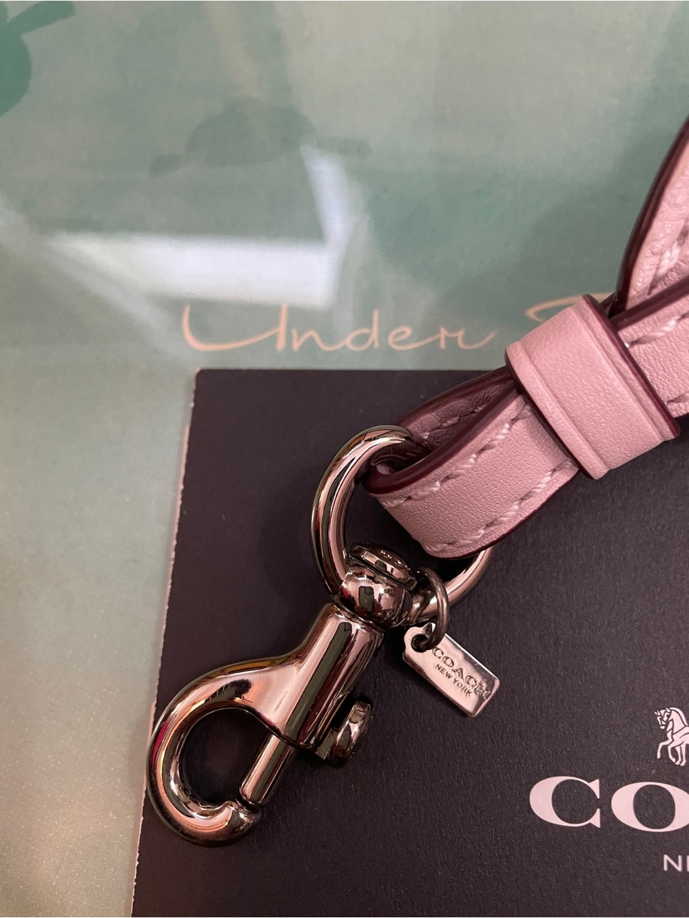 Coach Scalloped Leather Strap in SV/Ice Pink NWT - Picture 3 of 9